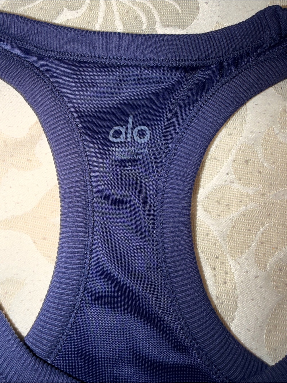 ALO Yoga Navy Ribbed Racerback Tank - Picture 2 of 4